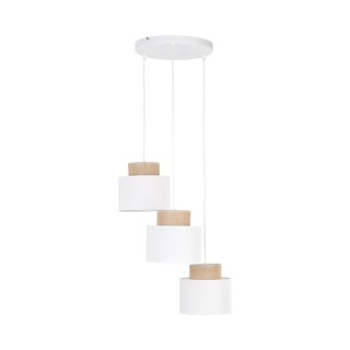Suspension Duo 3 lumières – blanc – en métal – style moderne