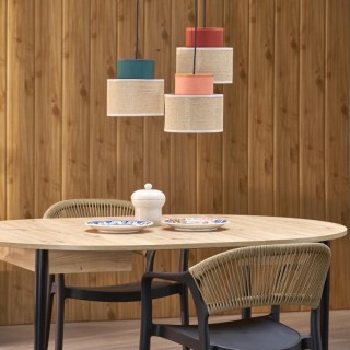 Suspension Duo 3 lumières – noir – en métal – style moderne