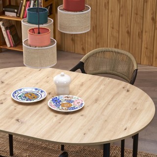 Suspension Duo 3 lumières – noir – en métal – style moderne