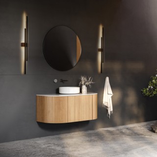 Applique murale Flash 2 lumières – noix & noir – en bois – style moderne et loft