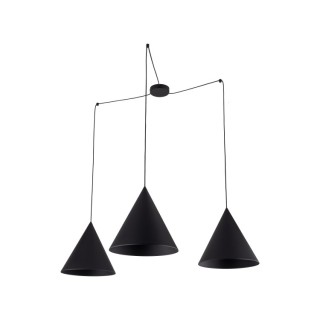 Suspension Cono 3 lumières – noir – en métal – style moderne et loft