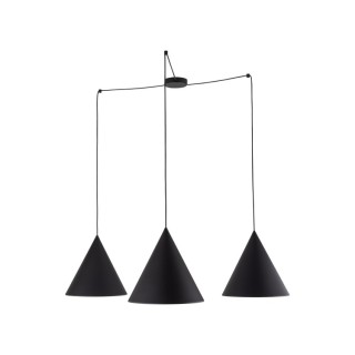 Suspension Cono 3 lumières – noir – en métal – style moderne et loft