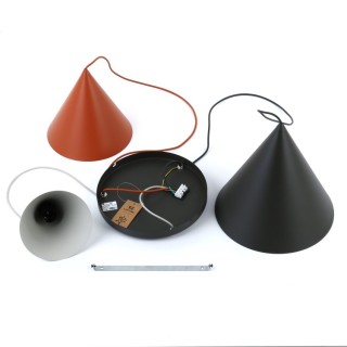 Suspension Cono 3 lumières – noir – en métal – style moderne