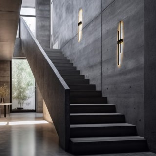 Lampe à poser Flash 2 lumières – noir – en métal – style moderne et loft