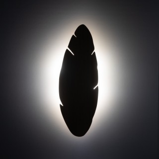 Applique murale Hoja 4 lumières – noix & noir – en métal et bois – style moderne