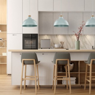 Suspension Cap 1 lumière – pin – en métal et bois – style moderne