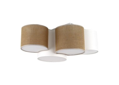 Plafonnier Mona 4 lumières – blanc – en métal – style scandinave