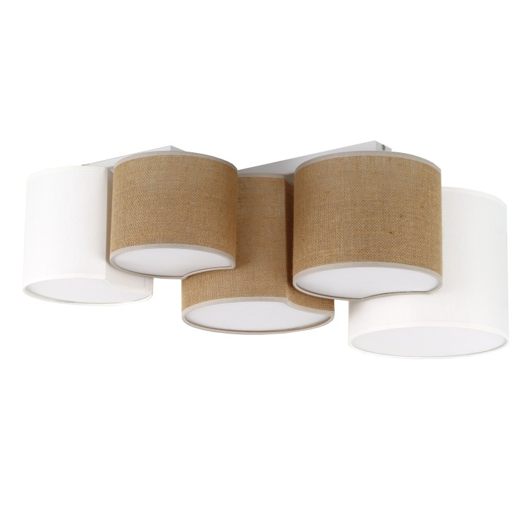 Plafonnier Mona 5 lumières – blanc – en métal – style scandinave