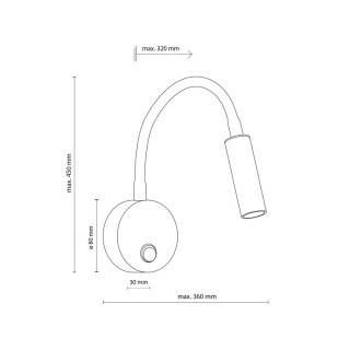 Applique murale Lagos 1 lumière – noir – en métal – style moderne et loft