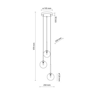 Suspension Nilos 3 lumières – doré & noir – en métal – style moderne et chic