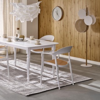 Lampadaire Pulse 3 lumières – blanc & pin – en métal et bois – style moderne