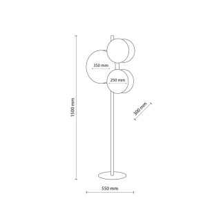 Lampadaire Pulse 3 lumières – blanc & pin – en métal et bois – style moderne