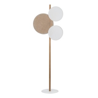 Lampadaire Pulse 3 lumières – blanc & pin – en métal et bois – style moderne