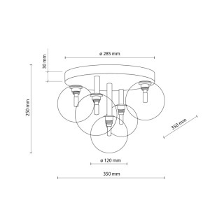 Plafonnier Nilos – doré & noir – en métal – style moderne et chic