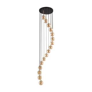 Suspension Aurora – doré & noir – en métal – style moderne et chic