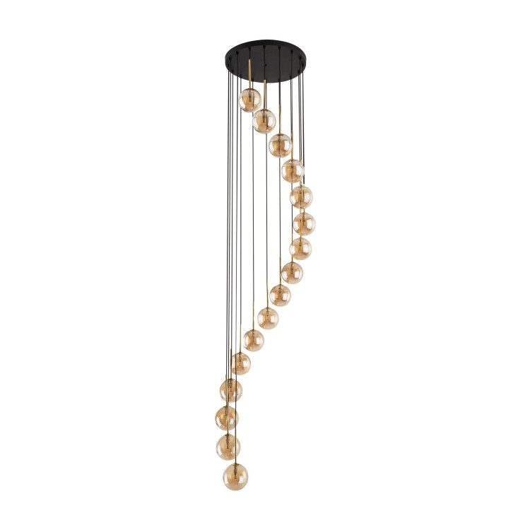 Suspension Aurora – doré & noir – en métal – style moderne et chic