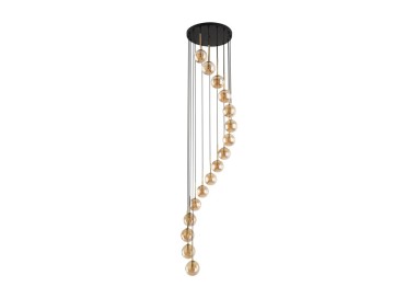 Suspension Aurora – doré & noir – en métal – style moderne et chic