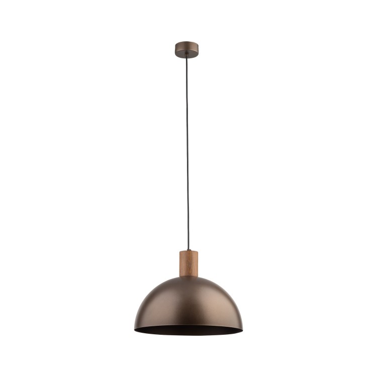 Suspension Oslo 1 lumière – brun & pin – en métal et bois – style moderne et loft
