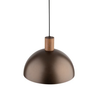 Suspension Oslo 1 lumière – brun & pin – en métal et bois – style moderne et loft