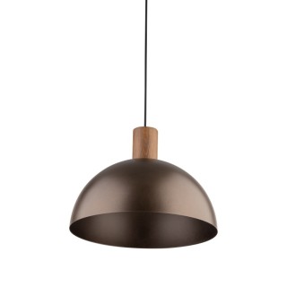 Suspension Oslo 1 lumière – brun & pin – en métal et bois – style moderne et loft