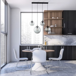 LAMPE SUSPENDUE 4 BANDES ESME GRAPHITE