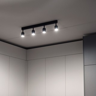 Plafonnier Top 4 lumières – noir – en métal – style moderne et loft