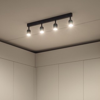 Plafonnier Top 4 lumières – noir – en métal – style moderne et loft