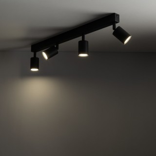 Plafonnier Top 4 lumières – noir – en métal – style moderne et loft