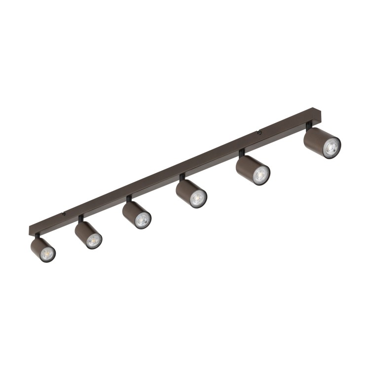 Plafonnier Top 6 lumières – brun – en métal – style moderne et loft