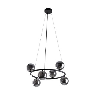 Suspension Anabelle 6 lumières – noir – en métal – style moderne et loft