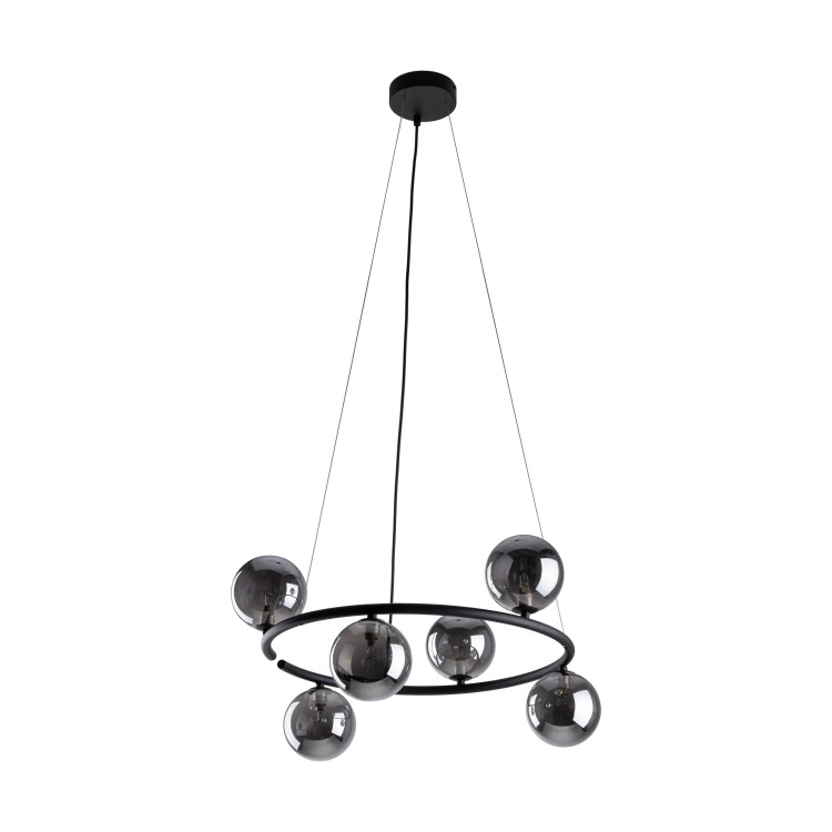 Suspension Anabelle 6 lumières – noir – en métal – style moderne et loft