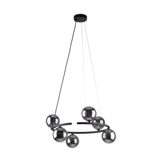 Suspension Anabelle 6 lumières – noir – en métal – style moderne et loft