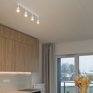 Plafonnier Top 4 lumières – blanc – en métal – style moderne et loft