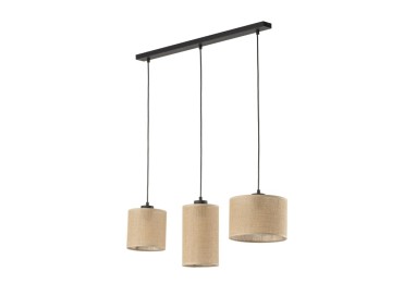 Suspension Juta 3 lumières – noir – en plastique – style scandinave