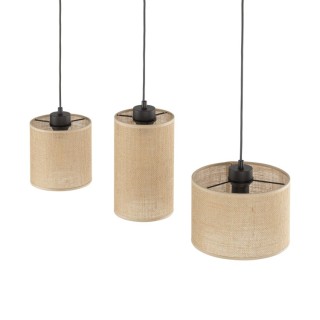 Suspension Juta 3 lumières – noir – en plastique – style scandinave