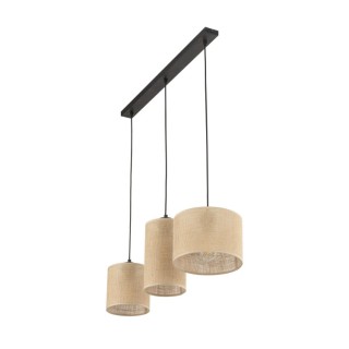 Suspension Juta 3 lumières – noir – en plastique – style scandinave