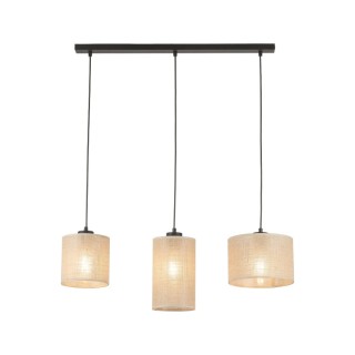 Suspension Juta 3 lumières – noir – en plastique – style scandinave