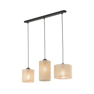 Suspension Juta 3 lumières – noir – en plastique – style scandinave