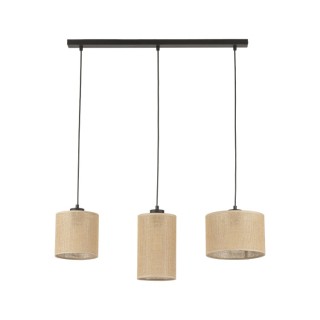 Suspension Juta 3 lumières – noir – en plastique – style scandinave