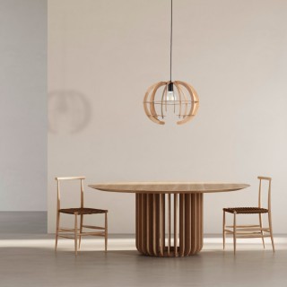 Suspension Venus 1 lumière – en métal et bois – style moderne