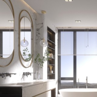 LAMPE SUSPENDUE CADIX DORÉ 1 PLAT