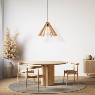 Suspension Eris 1 lumière – en métal et bois – style moderne