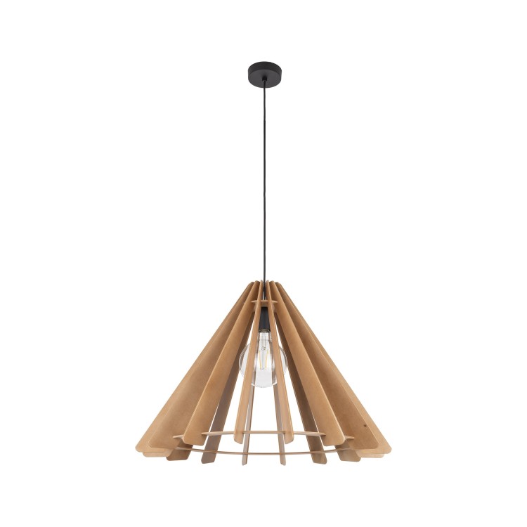 Suspension Eris 1 lumière – noir – en métal et bois – style moderne