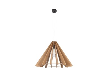 Suspension Eris 1 lumière – noir – en métal et bois – style moderne