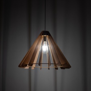 Suspension Eris 1 lumière – noir – en métal et bois – style moderne