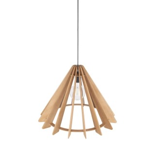 Suspension Eris 1 lumière – noir – en métal et bois – style moderne