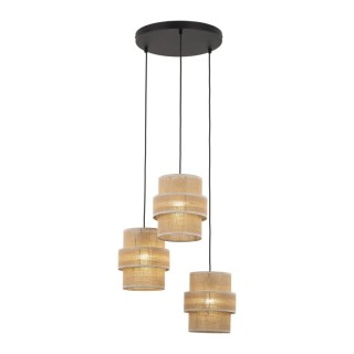 Suspension Calisto 3 lumières – noir – en métal – style moderne