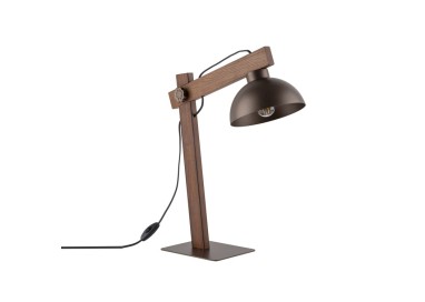 Veilleuse Oslo 1 lumière – brun & noix – en métal et bois – style moderne et loft