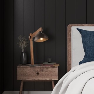 Veilleuse Oslo 1 lumière – brun & noix – en métal et bois – style moderne et loft