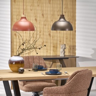 Suspension Cap 1 lumière – brun & pin – en métal et bois – style moderne